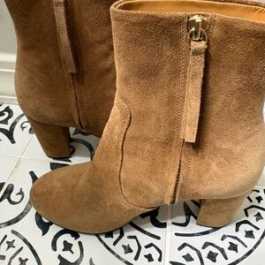 Rouje Camel Suede Heeled Boots